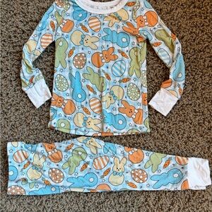 Caden Lane Kids Pajama Set - Blue, Orange, and Green Animal Print
